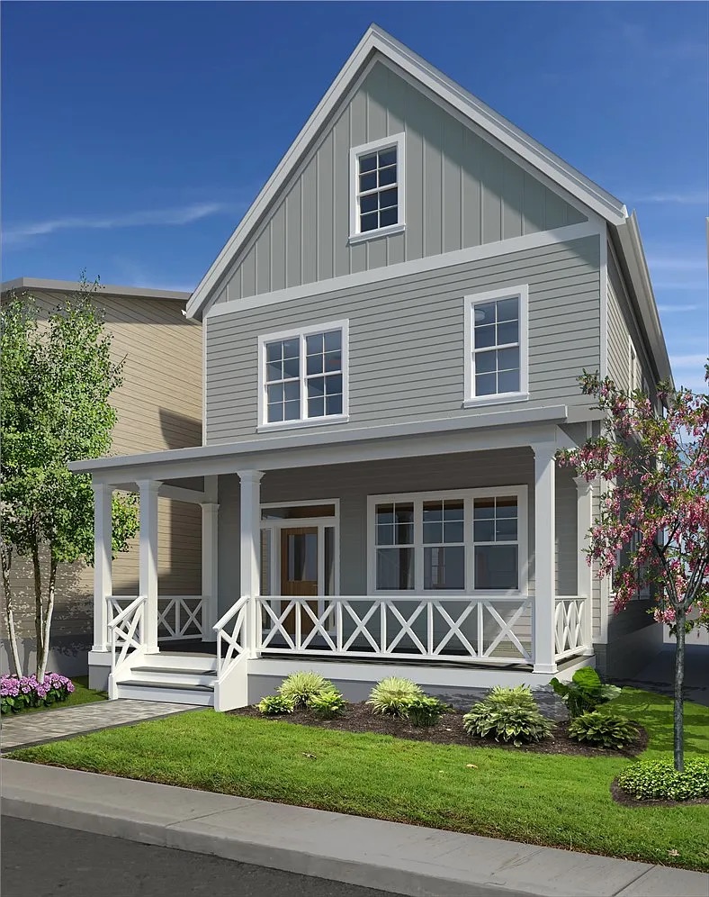 Full architectural rendering of The Jessica at Courtyards by Frick Park